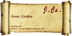 Jova Csaba névjegykártya