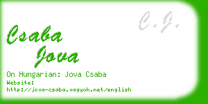 csaba jova business card